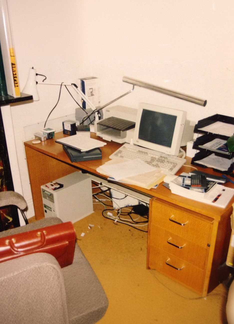 First office in student house, Amesbury Road, Cardiff 1992