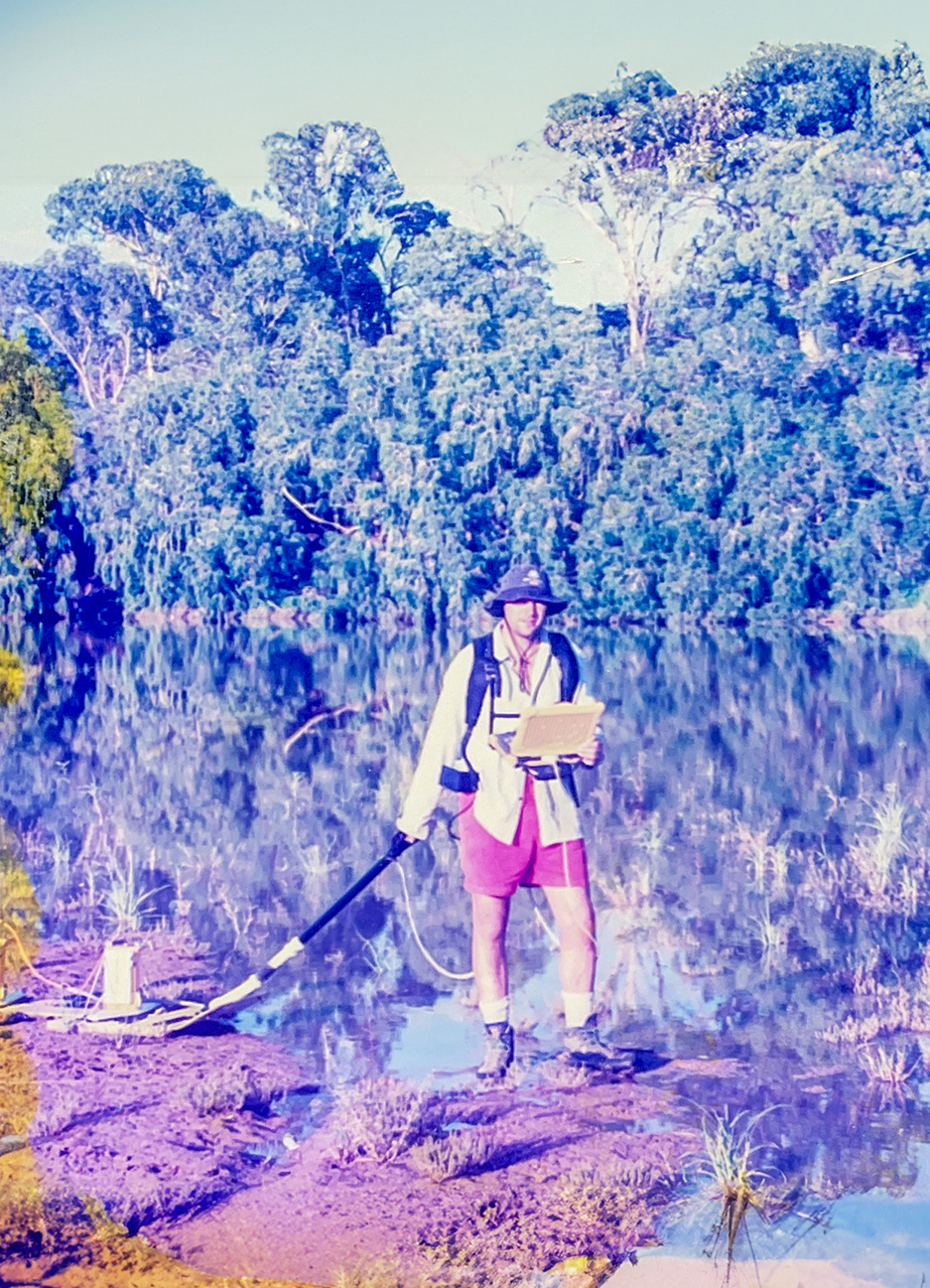 Nick Russill GPR surveying in Queensland 1995