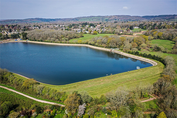 Image of an earth dam top show the use of the SpiVolt system